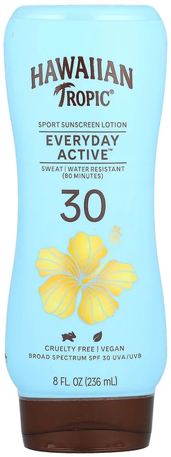 Hawaiian Tropic Island Sport 하이 퍼포먼스 선스크린 SPF 30 산뜻한 열대향 8fl oz(236ml) Tropic (하와이안 트로픽), Hawaiian Tropic, Island Sport,, 1개, 236ml - 쿠팡