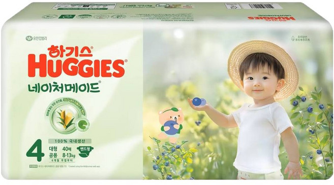 하기스 신형 네이처메이드 기저귀 밴드형 남여공용, 4단계, 40매