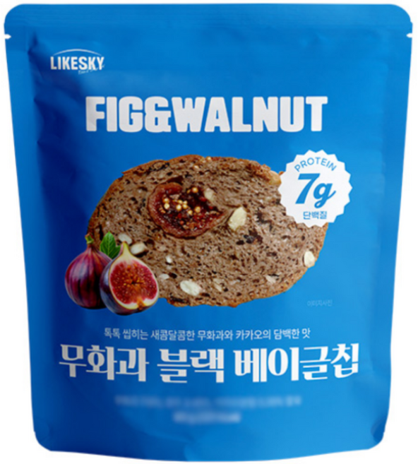 하늘처럼 무화과블랙베이글칩 대용량 편의점 과자 12개 1박스, 60g