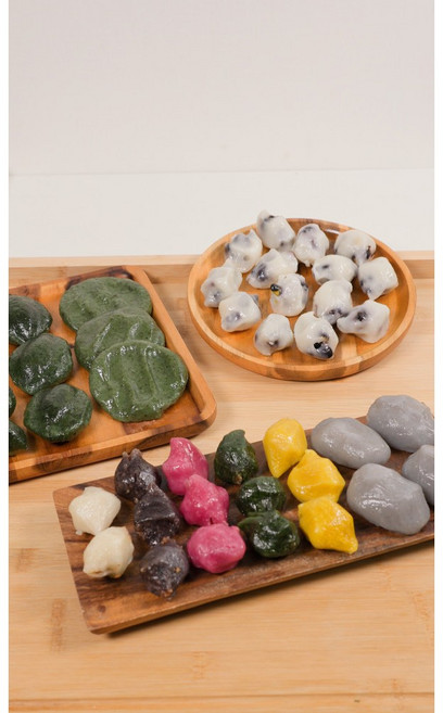 (만복냉동 생 모둠떡 ) (쑥개 모시 감자 콩송편 송편) 5가지 종류, 2개, 500g