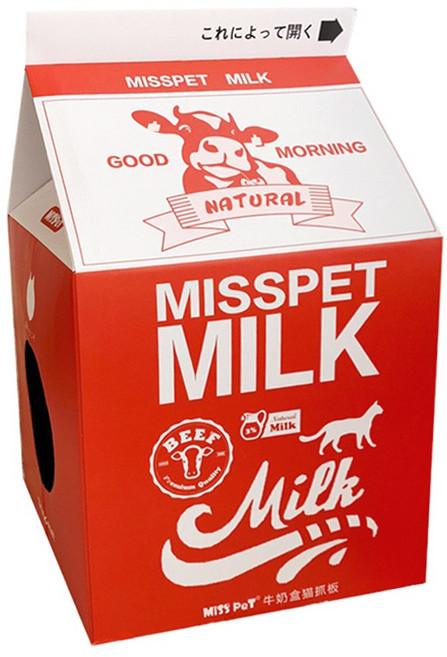 골판지 스크래쳐 밀크 박스 고양이 우유 하우스, P-M 우유박스 밀크, 1개