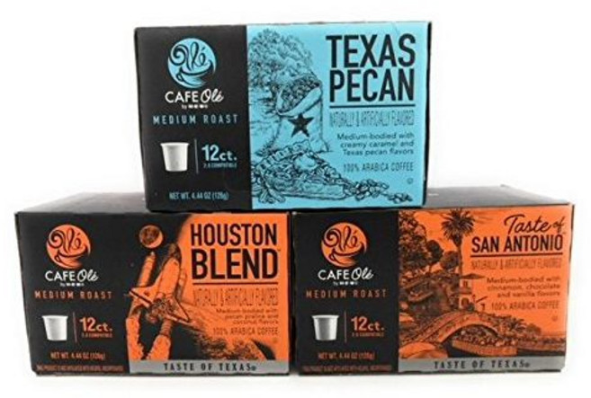 카페 올레 텍사스 미식 커피 K 컵 기프트 모듬 12개입 Cafe Ole Taste of Texas Gourmet Coffee K Cups Gift Assortment 12c, 1개, 12g, 12