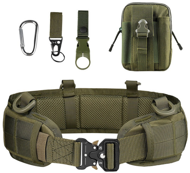 이지유 원터치 다용도 전술 벨트 코브라 택티컬 낚시 등산, 6종세트 그린, 1개