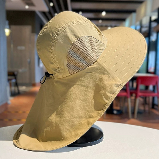 HLOMOM 漁夫帽 寬簷遮陽帽 UPF 50+ 登山釣魚帽 附頸部遮護