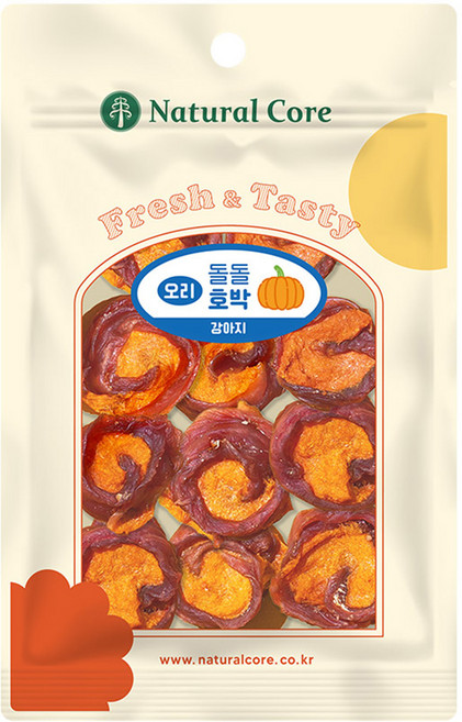 네츄럴코어 강아지간식, 오리 돌돌호박, 60g, 5개