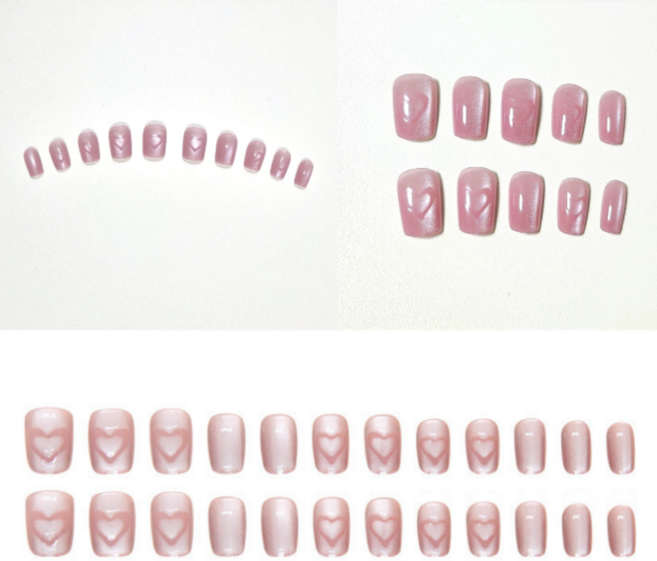 델로르 강력접착 블링블링 네일팁, 1개, 베리 하트 마그넷