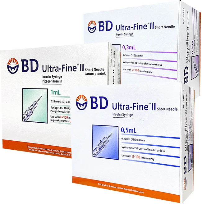 BD 울트라 파인2 인슐린 주사기 31G 6mm [0.3ml 0.5ml 1ml] 100개, 1개, BD 주사기 6mm 0.5ml 100개 - 쿠팡