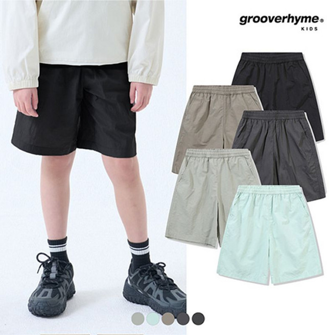그루브라임키즈 유니 N100 나일론타슬란 풀밴딩 5부 쇼츠 레귤러핏 5COLOR LIAMCNH754P