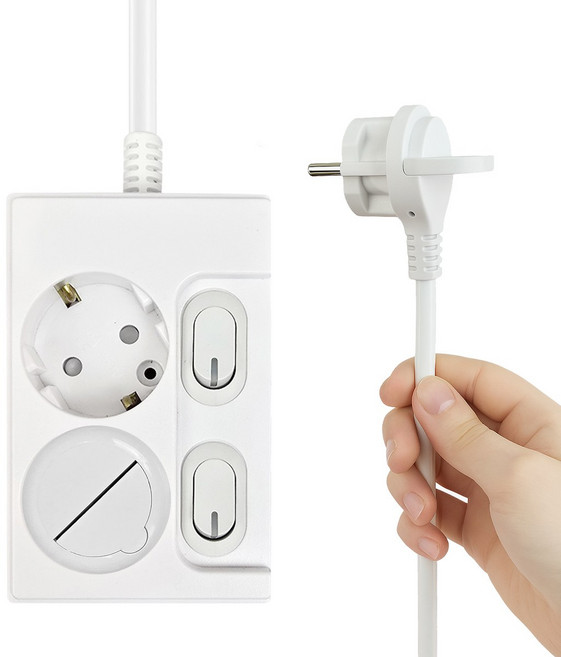 원스탑 국산 제로갭 개별형 슬림 납작멀티탭 2구 16A + 안전커버1p, 0.5m, 화이트, 1개