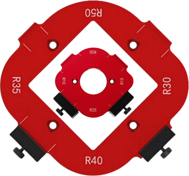 제노랩 트리머가이드 알루미늄 R값 4포인트 라우터 루터 라운드 R 지그 가이드 2종세트, 1세트