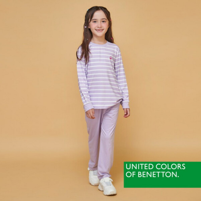 [베네통키즈] [베네통] 피치 여아 원마일웨어 상하의 2종 바이올렛 BNGES4O07T
