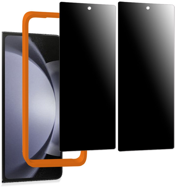키큰기린 갤럭시 폴드 플립 사생활보호 프라이버시 무광택 저반사 AG코팅 액정보호 강화유리 필름, 2개입