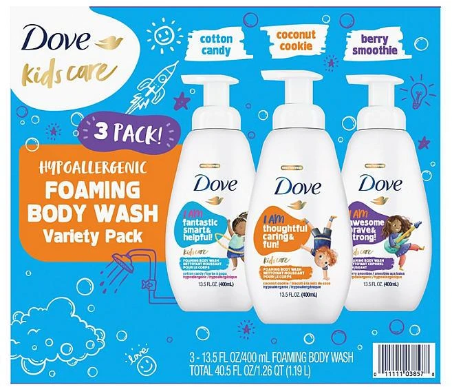 (도브) 천연 영양성분 어린이 키즈 바디워시 3종(400mlx3팩) 세트, 3개, 400ml - 쿠팡