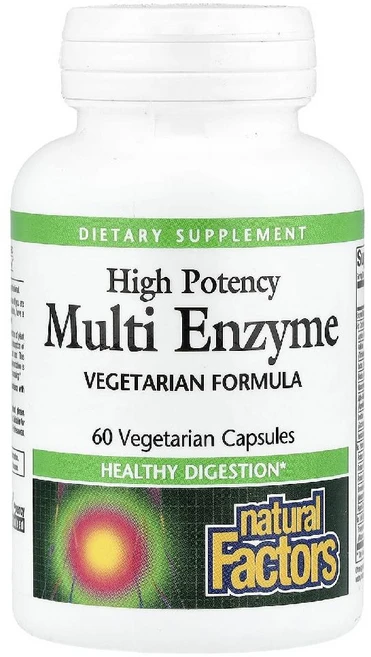 내추럴팩터스 하이 포텐시 멀티 엔자임 Multi Enzyme 베지캡슐 60정, 1개 - 쿠팡