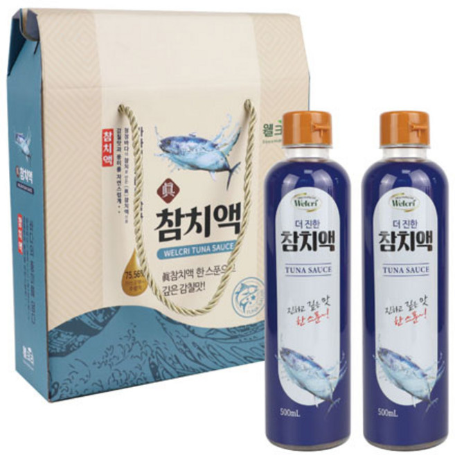 웰크리 더진한 참치액 500ml 2종 선물세트, 10세트