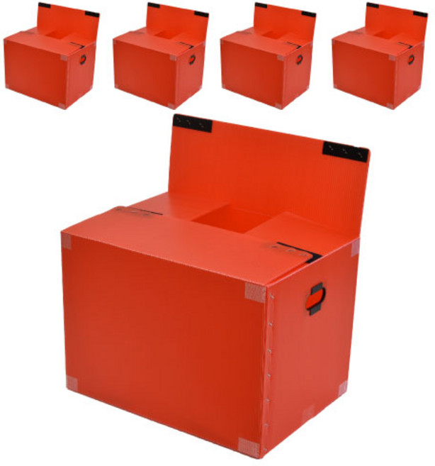 네오비 이사박스 고급벨크로형 6호(600 x 450 x 400 mm), 빨강, 5개