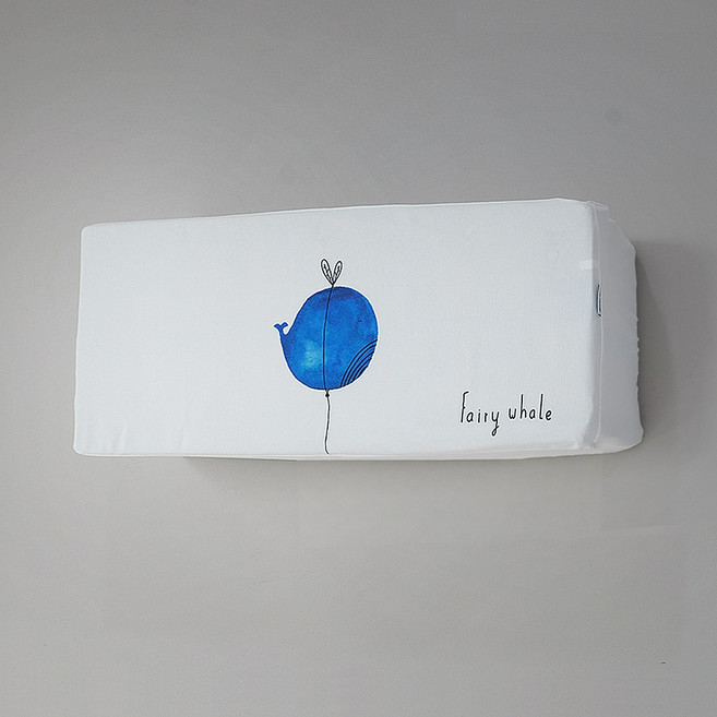 린넨 삼성 무풍 엘지 휘센 캐리어 에어컨 커버 벽걸이형 트라이앵글 덮개 가리개, 고래