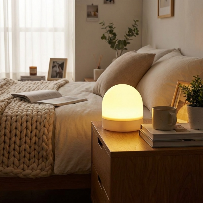 피카스페이스 충전식 무드등 무선 수면등, 화이트