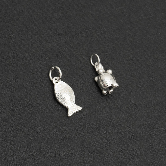 [엔비즈] 실버925 물고기 거북이 참 펜던트 행운 장수 팔찌 목걸이 발찌 재료 은 부자재