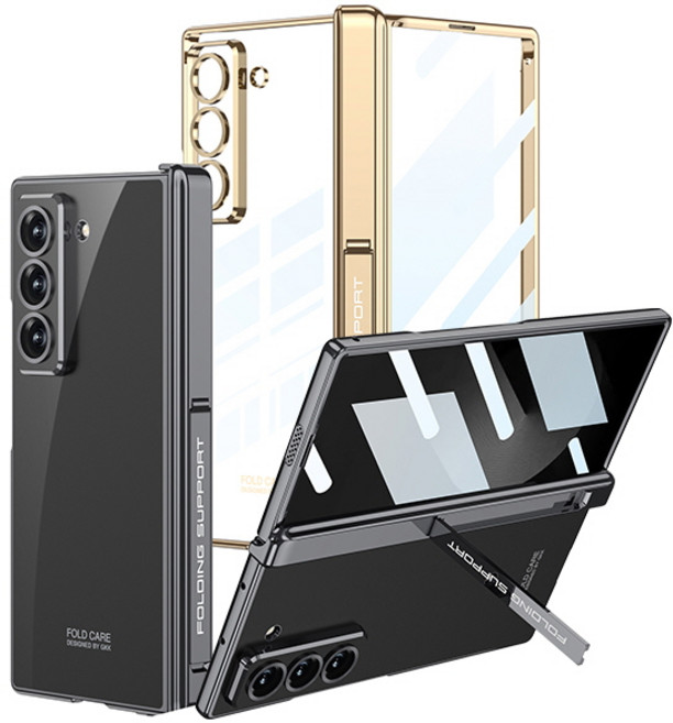 갤럭시Z폴드SE 제트지 마그네틱 힌지보호 거치대 풀커버 슬림 투명 하드 핸드폰 케이스