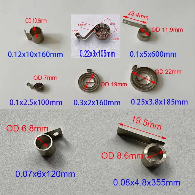 0.10.4mm 스테인레스 스틸 정력 시계 태엽 스프링 리턴 장치 코일 전자 산업 장난감 응용 프로그램, 01 Choose, 20 0.14x1.7x1115mm, 1개