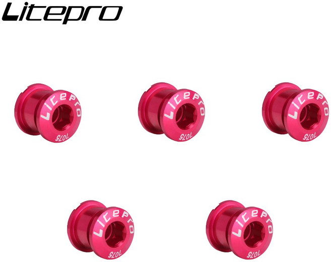 Litepro 자전거 스프로킷 나사 6 5/8 5mm MTB 도로 크랭크 섹션 용 단일/이중 체인 링 볼트 스레드 플레이트 디스크, 8.5MM, 5 pcs Rose