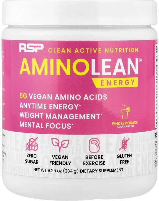 알에스피뉴트리션 RSP NUTRITION AminoLean® Energy Pink Lemonade 8.25 oz 234 g, 1개, 234g - 쿠팡