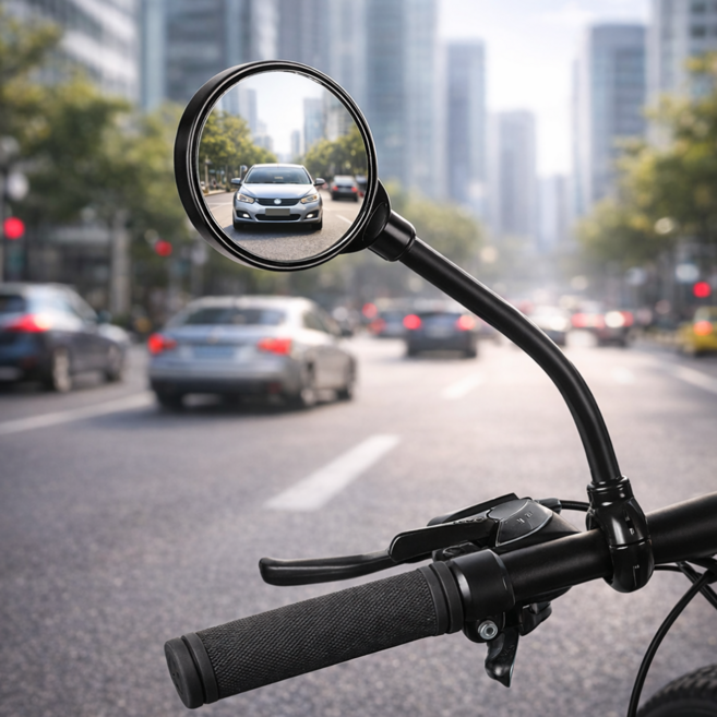 라피레인 자전거백미러 자전거후사경 사이드미러 킥보드거울, 1개, 블랙