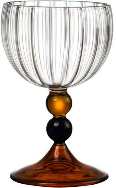 글로브픽 강민경술잔 위스키잔 고블렛 컬러 화이트와인잔, 옐로우 풋, 1개