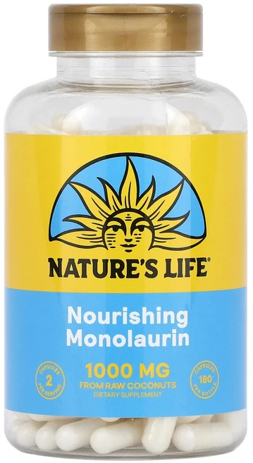 몸관리하세요 겨울입니다 Nature's Life 너리싱 모노라우린 캡슐 180정(캡슐 1정당 500mg) 특별관리진행, NaturesLife너리싱모노라우린캡슐180정캡슐1정당, 1개 - 쿠팡