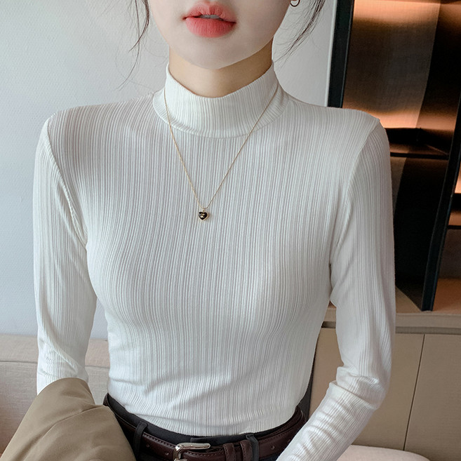 여성 슬림핏 소프트 터치 고탄력 반목 이너티 팔티 긴팔티 (7color)