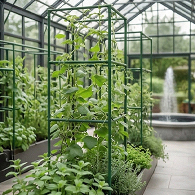 HK sell 초롬 식물 정리 지지대 화분 텃밭용 토마토 오이 고추 덩굴식물 지지대 3개, 39X39X120, 1세트