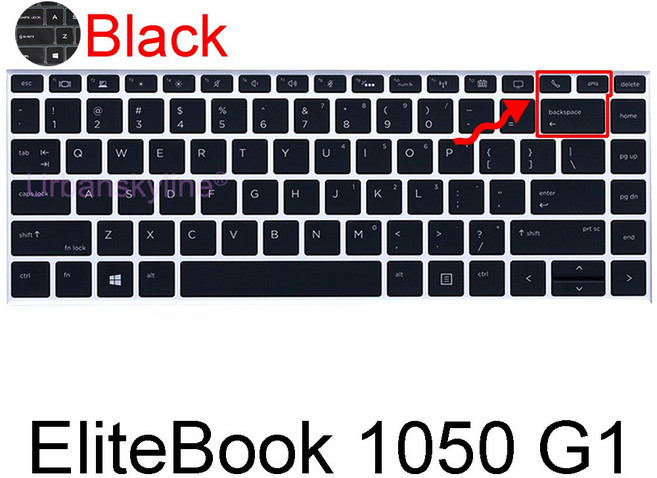 HP EliteBook 키보드 커버 860 G10 865 G9 655 650 855 G8 850 G7 755 G6 G5 보호대 스킨 케이스 실리콘, Black 1050 G1, 10 Black 1050 G1, 1개