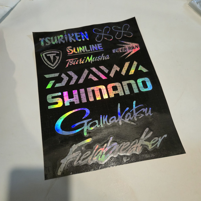 필드브레이커 홀로그램 무늬오징어 갈치 낚시로고모듬 방수 스티커, 홀로그램갈치두마리, 1개