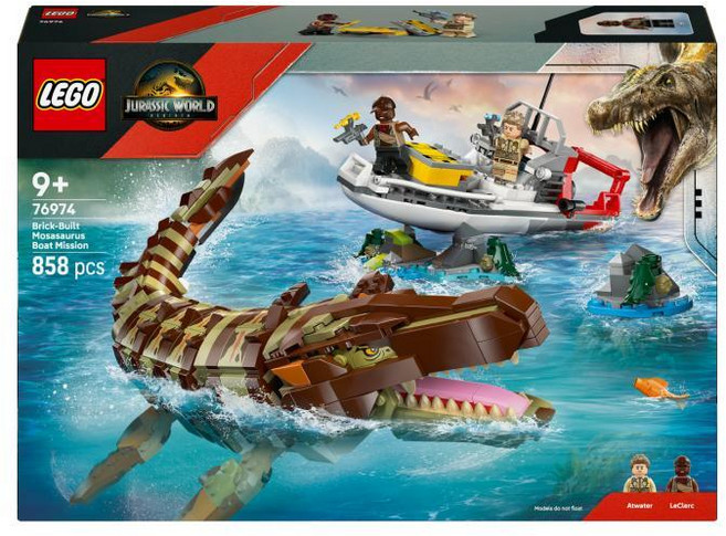 레고 쥬라기월드 76974 브릭 조립식 모사사우루스 보트 미션, 단품, 1개