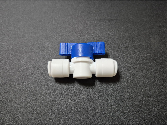 볼밸브 1/4인치 6.35mm 제빙기 정수기 커피머신 라면조리기 수조 급수 직수 연결 부품, 1개