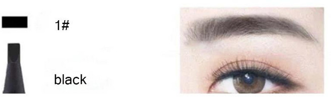 마이크로 블레이드 플랫 눈썹 연필 방수 필 오프 와일드 아이 브로우 펜슬 마킹 필링 아웃 라이닝 아이 라, 02 01 Black, 1개