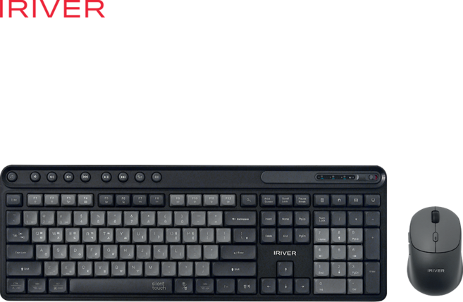 아이리버 Silent 멀티페어링 블루투스 무소음 무선 키보드 + 마우스 세트, MVS601, BLACK, 일반형