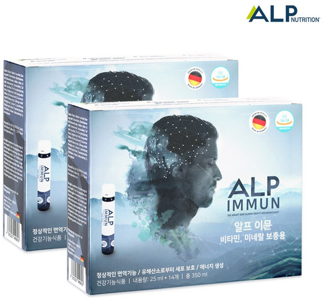 알프이뮨 알프 이뮨 마시는 멀티 비타민 독일 생산 ALP IMMUN, 350ml, 2개