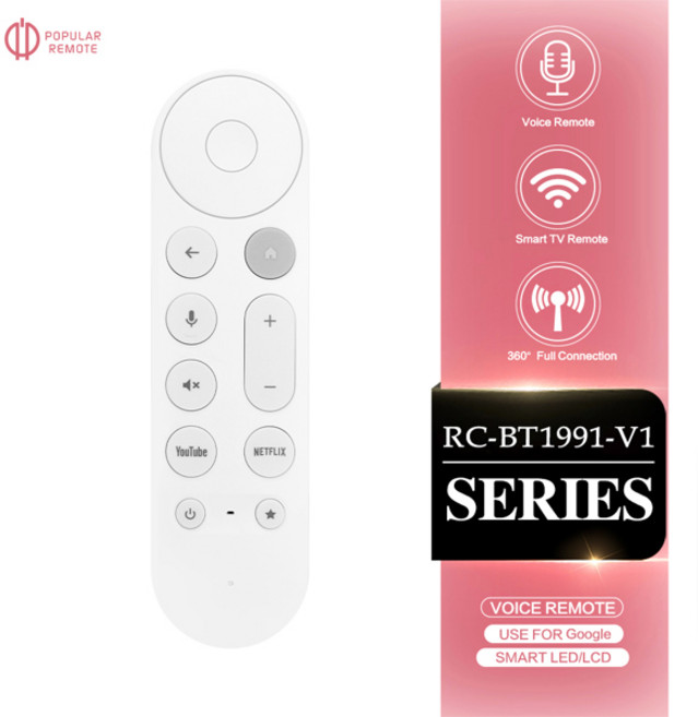 구글 크롬캐스트 4K 구글 TV 스트리머용 RC-BT1991-V1 교체용 음성 리모컨 크롬캐스트 TV 호환, [01] 옵션1