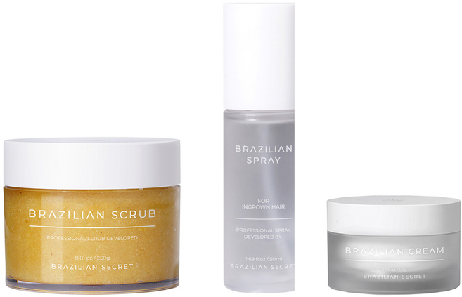 브라질리언시크릿 브라질리언 왁싱 애프터케어 세트 왁싱 후 인그로운헤어 관리, 화이트닝케어(스크럽+스프레이+화이트닝크림), 레몬&위치하젤, 1개