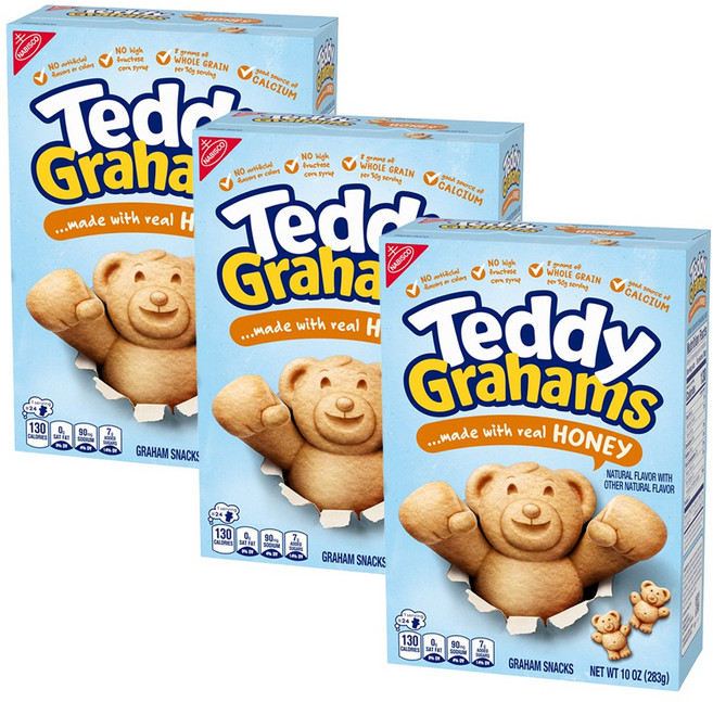 나비스코 허니 메이드 테디 그레이엄 스낵 허니, 283g, 3개