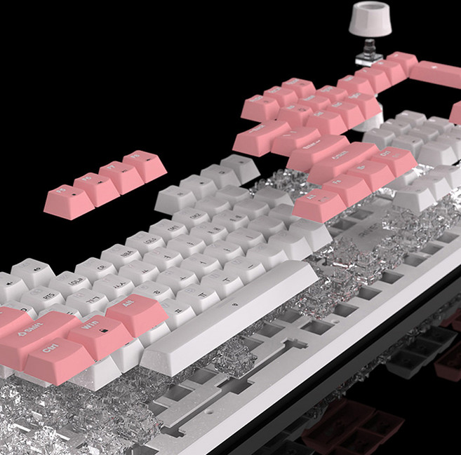 아이리버 기계식 멀티미디어 키보드 GK CL1, 핑크