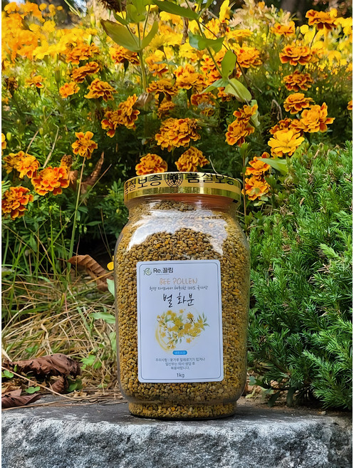 지리산 국산 먹는 꽃가루 건조 벌화분 비폴렌 BEEPOLLEN 1kg 1병, 1개