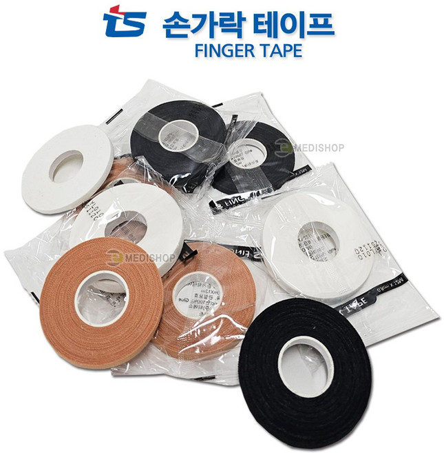 티에스 손가락테이프 테이핑 주짓수테이핑 C테이프 훅그립 주싯수 클라이밍 핑거테이프 유도 축구, 1개, 블랙