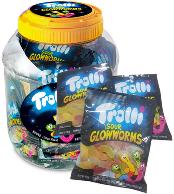 트롤리 사우어 글로우 웜즈 젤리 100개입, 1kg, 1개
