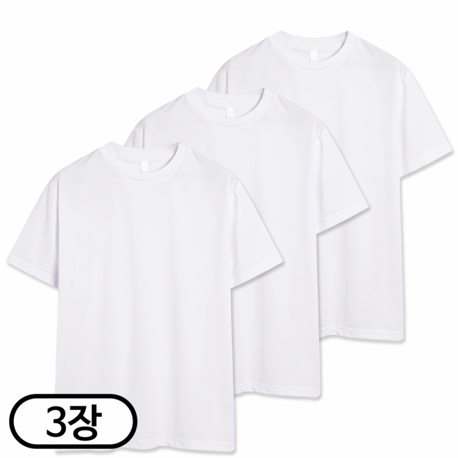 9위 - 3장 세트 드라이 라운드 쿨티셔츠 남녀공용 기능성 반팔티 냉감 반팔 반팔티 (SCC5274PT)