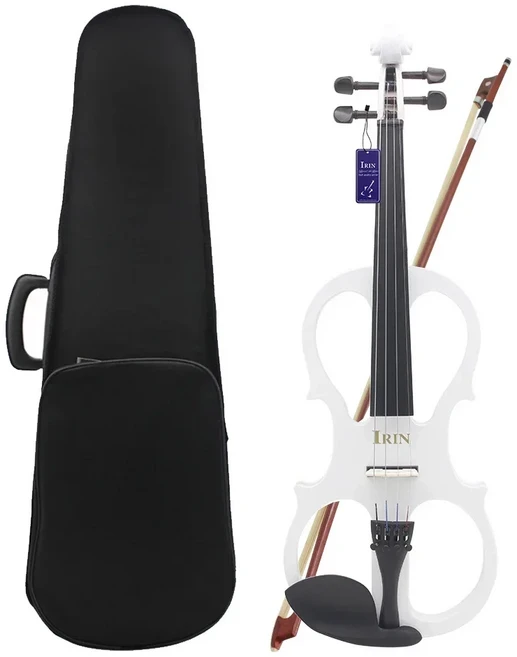 쿠쿠스토어 IRIN 4/4 전기 바이올린 메이플 바디 사일런트 보우 케이스 헤드폰 숄더 레스트 알루미늄 합금, 01 Electric Violin Set1