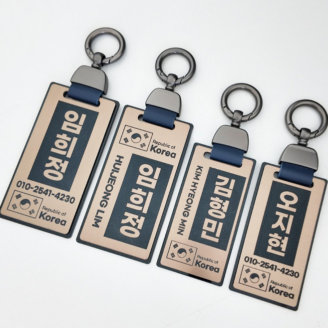 주문제작 골프백 네임택 이름표 캐디백 보스턴백, TYPE1, 스몰 단면, 브론즈