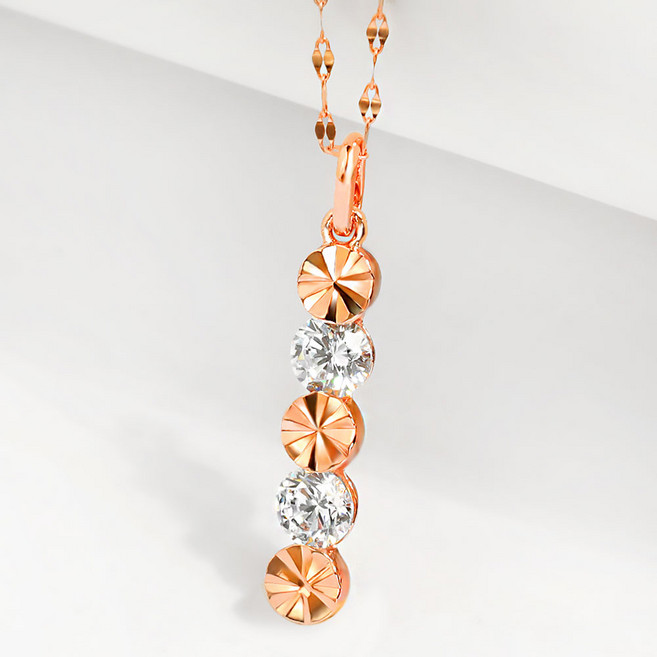 오엔나 14K 18K 데일리 엘루나 일자바 큐빅 여성 금 목걸이 기념일 선물